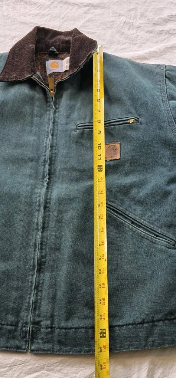 Vintage Carhartt Detroit J43 Htg Hunter Green - Size Mens Medium Regular (VG)