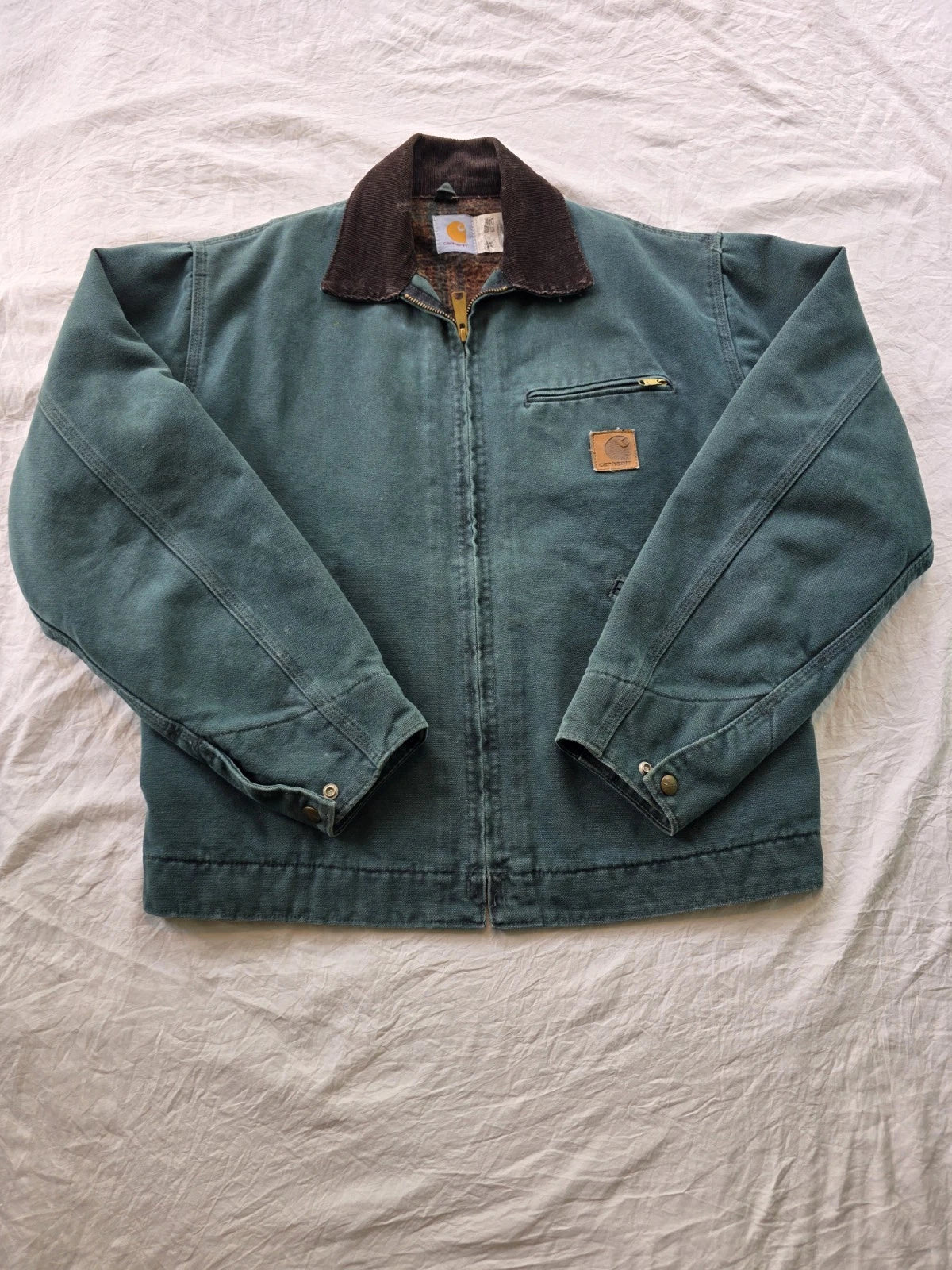 Vintage Carhartt Detroit J43 Htg Hunter Green - Size Mens Medium Regular (VG)