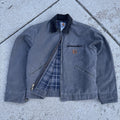 Near DEADSTOCK Carhartt Detroit J97 MTL Gray Canvas Blanket Lined Jacket MEDIUM
