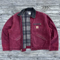 Vintage carhartt j97 cri sandstone detroit jacket in crimson size 2x-large