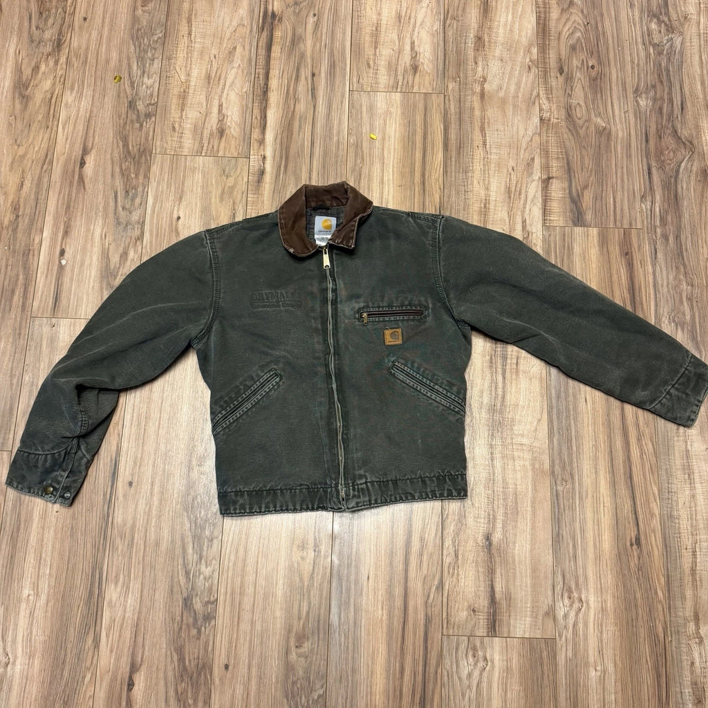 Vintage Carhartt Detroit Jacket J97 MOS Blanket Lined Moss Green Size Small