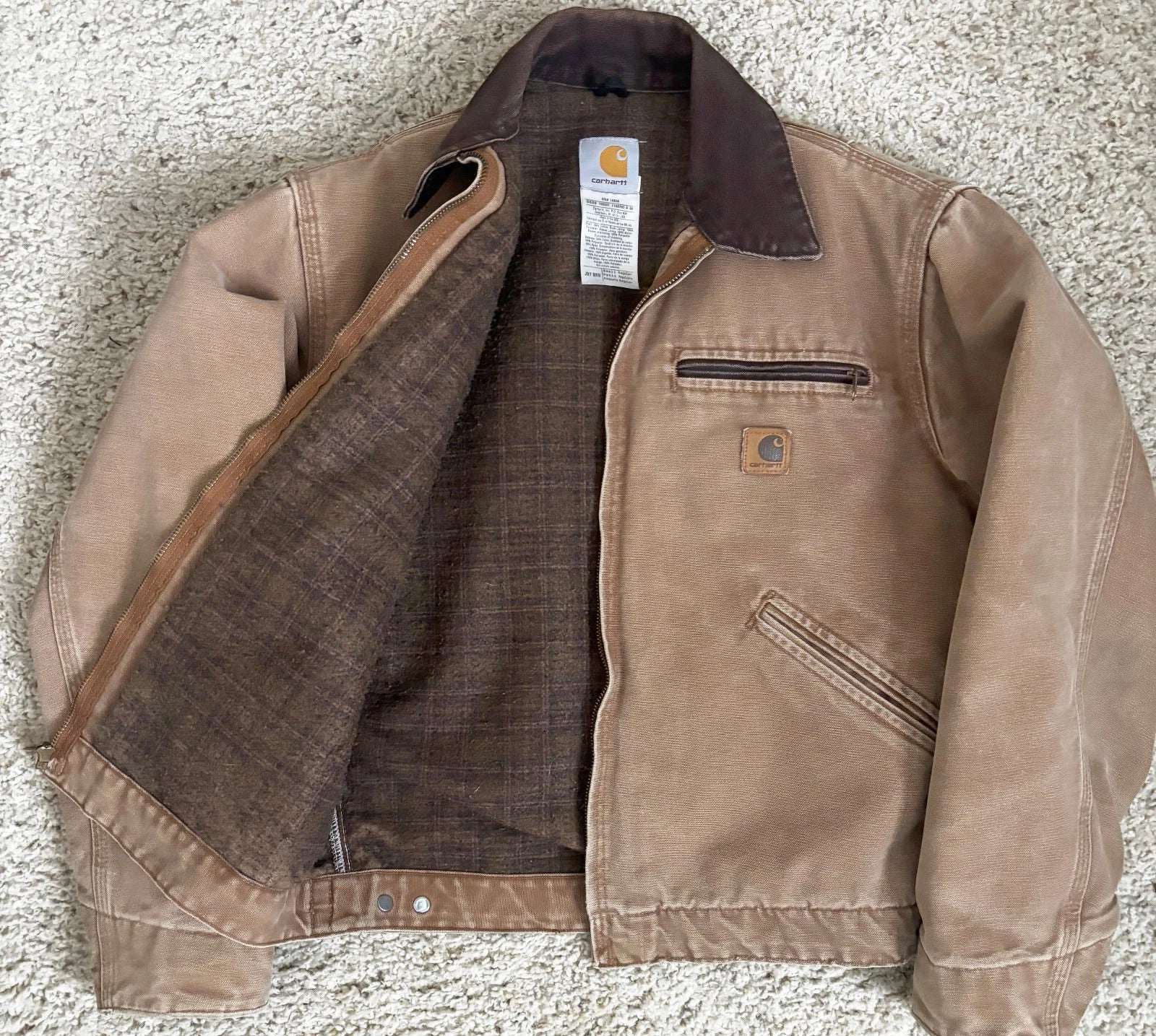 Vintage Carhartt Detroit Jacket J97 Tan/San Detroit Jacket Size Small