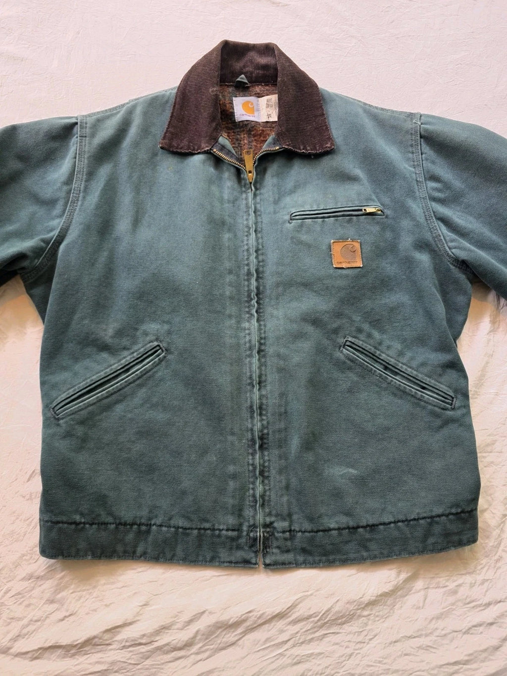 Vintage Carhartt Detroit J43 Htg Hunter Green - Size Mens Medium Regular (VG)