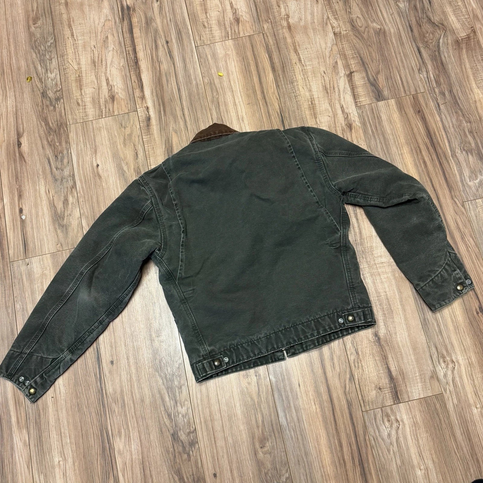 Vintage Carhartt Detroit Jacket J97 MOS Blanket Lined Moss Green Size Small