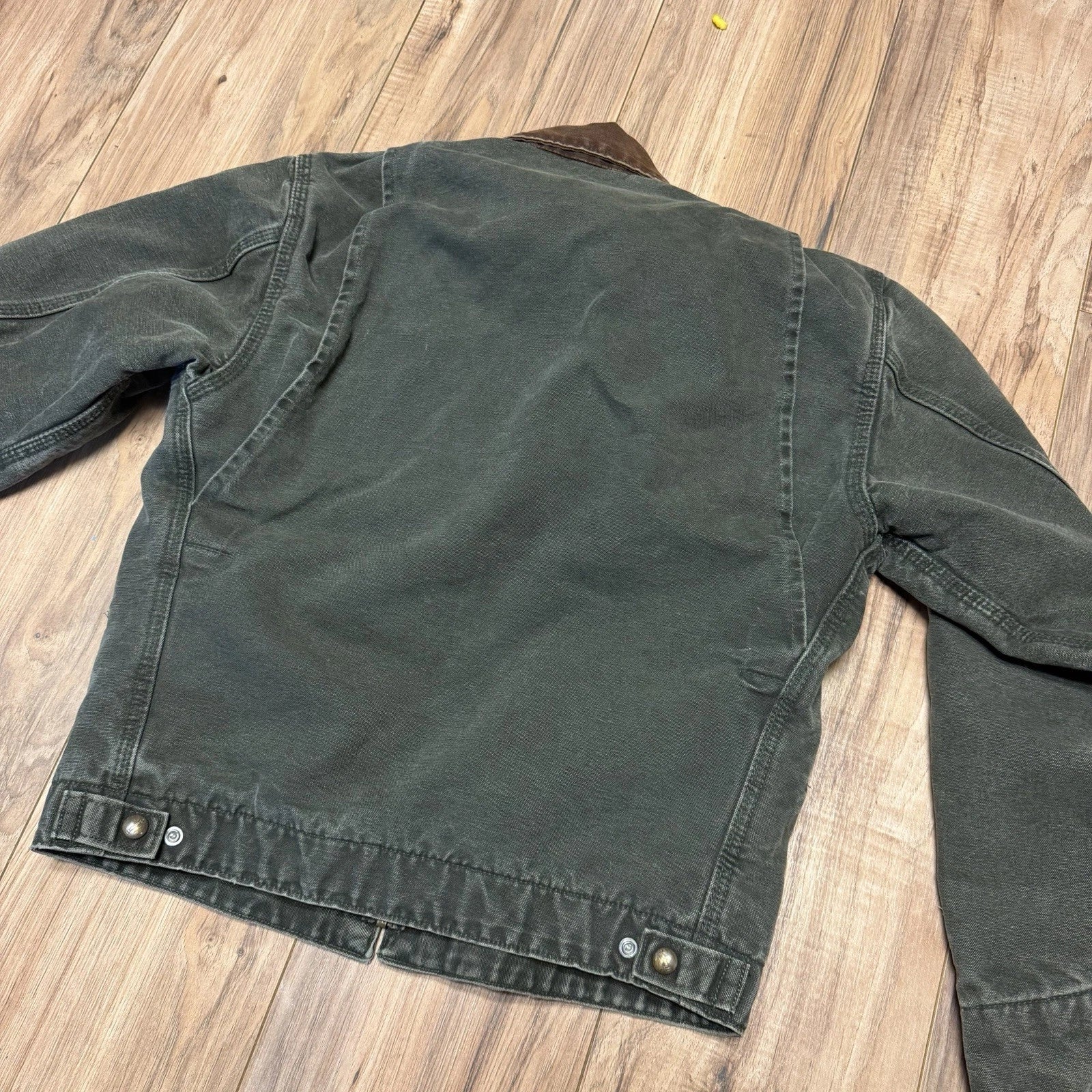 Vintage Carhartt Detroit Jacket J97 MOS Blanket Lined Moss Green Size Small