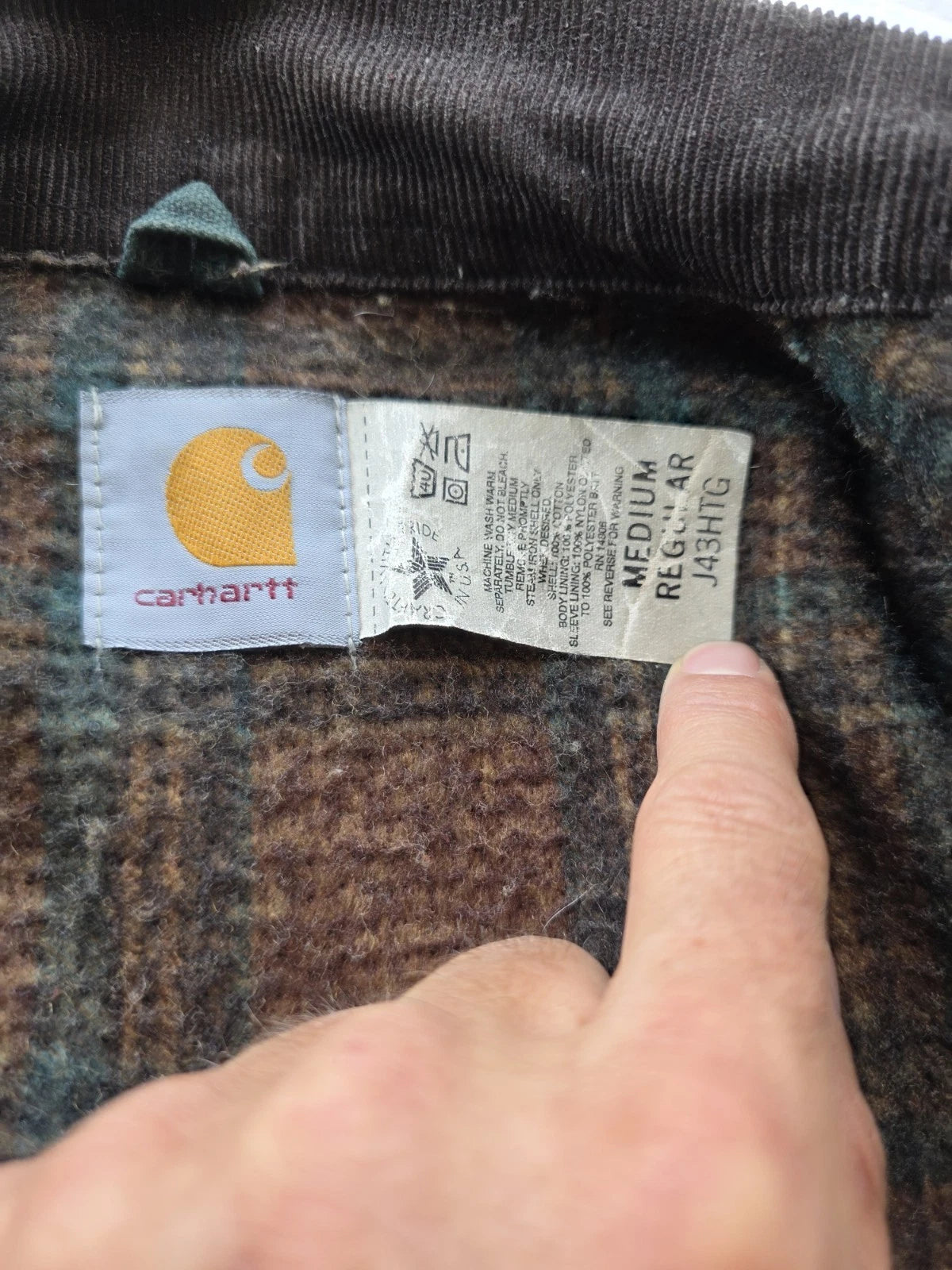 Vintage Carhartt Detroit J43 Htg Hunter Green - Size Mens Medium Regular (VG)