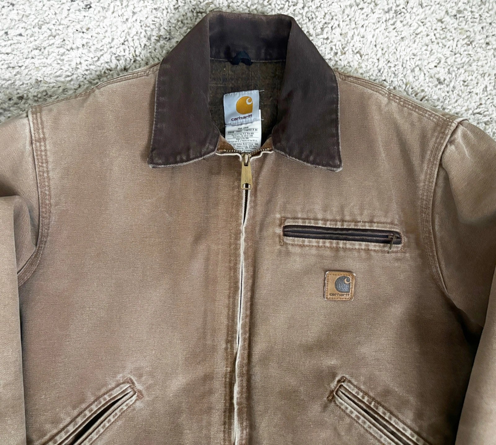 Vintage Carhartt Detroit Jacket J97 Tan/San Detroit Jacket Size Small