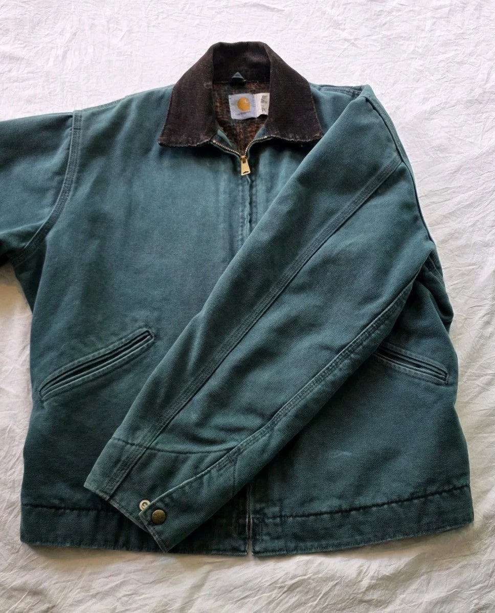 Vintage Carhartt Detroit J43 Htg Hunter Green - Size Mens Medium Regular (VG)