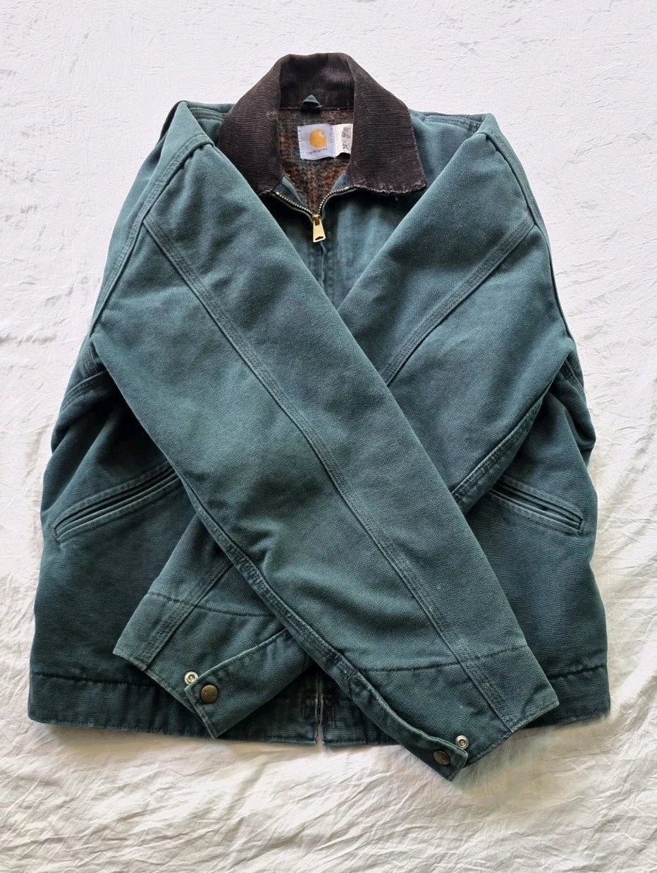 Vintage Carhartt Detroit J43 Htg Hunter Green - Size Mens Medium Regular (VG)