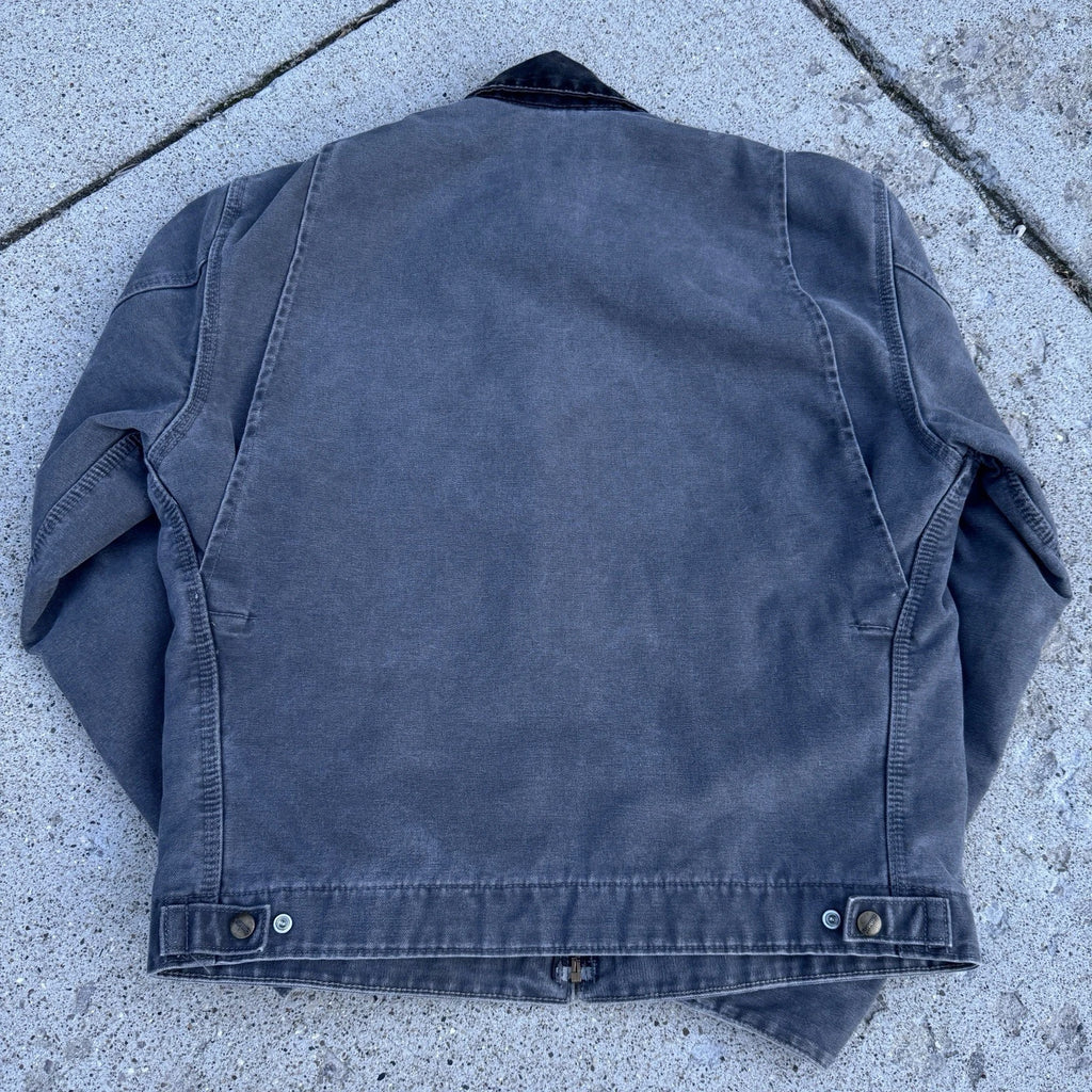Near DEADSTOCK Carhartt Detroit J97 MTL Gray Canvas Blanket Lined Jacket MEDIUM