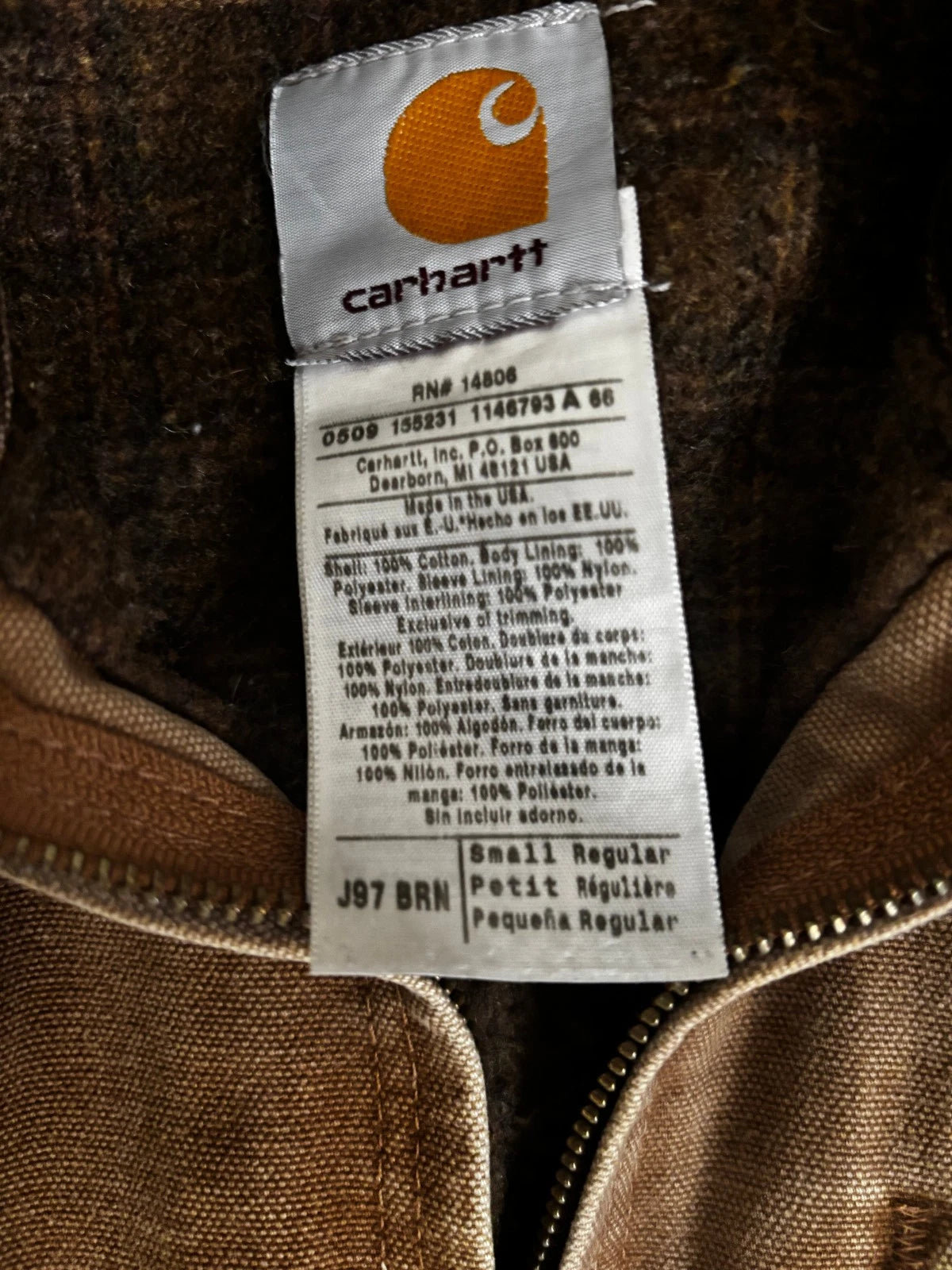 Vintage Carhartt Detroit Jacket J97 Tan/San Detroit Jacket Size Small