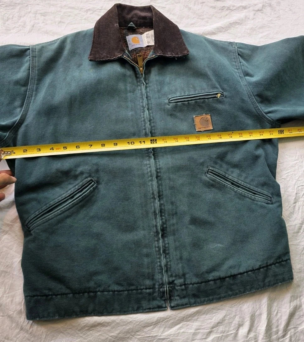 Vintage Carhartt Detroit J43 Htg Hunter Green - Size Mens Medium Regular (VG)