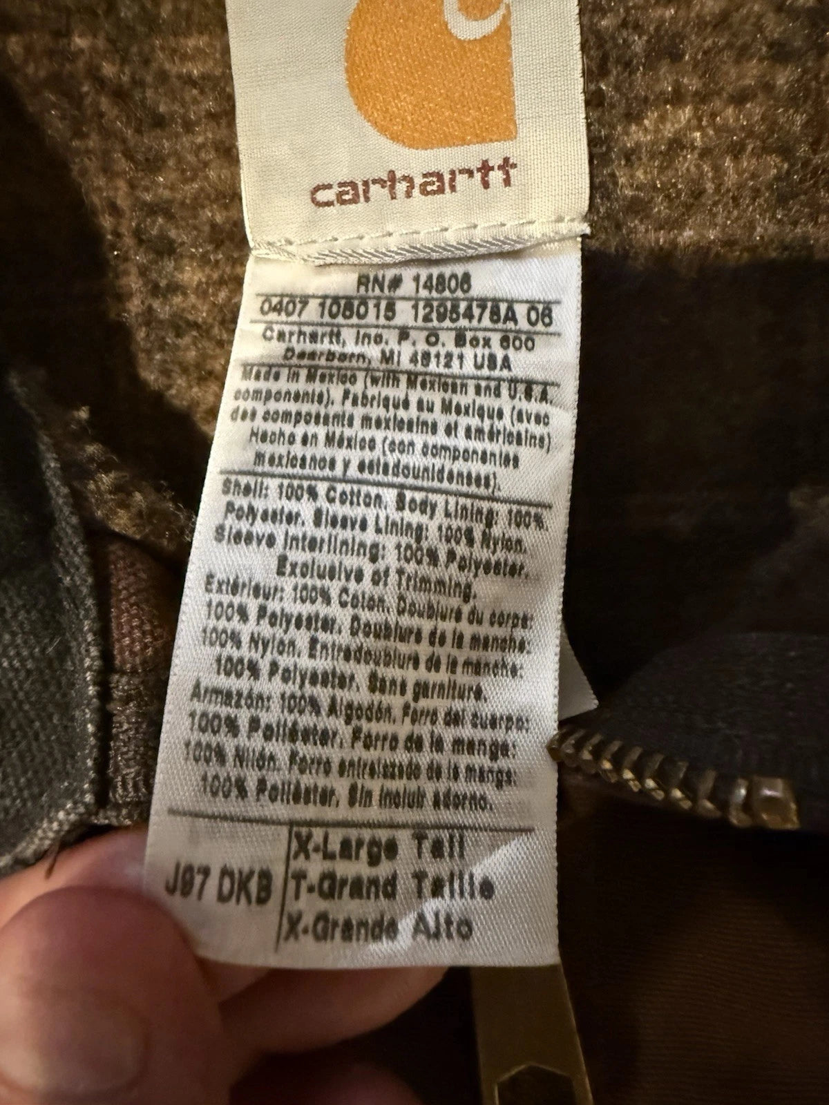 Vintage Dark Brown Carhartt Detroit Jacket Size Xl. IN PERFECT CONDITION